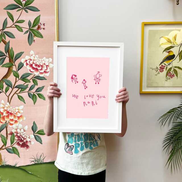 Childrens Drawing Art Print - Colourful Children's Artwork Personalised Gift Unframed - image 1
