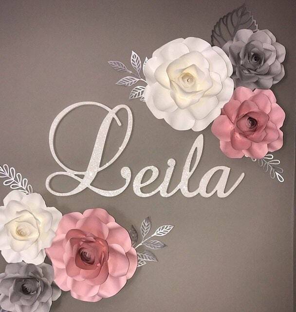 Wall Letters, Wooden Name Sign, Nursery Custom For Baby & Kids, Glittered Letters - image 1