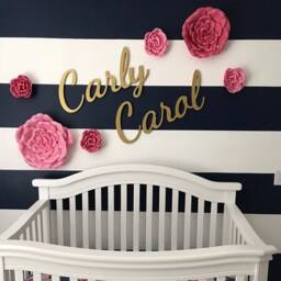 Wall Letters, Wooden Name Sign, Nursery Custom For Baby & Kids, Glittered Letters - thumbnail 3