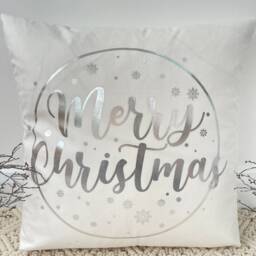 Merry Christmas Luxury Silver Grey Cushions The Couture Cushion - thumbnail 3