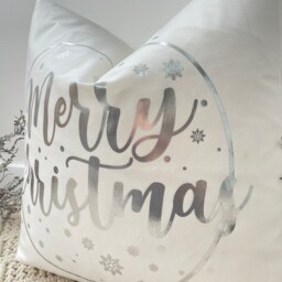 Merry Christmas Luxury Silver Grey Cushions The Couture Cushion - thumbnail 2