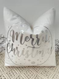 Merry Christmas Luxury Silver Grey Cushions The Couture Cushion - thumbnail 1