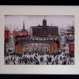 L S Lowry Print - V E Day Black Frame, Textured Art Paper, White Mount - thumbnail 2