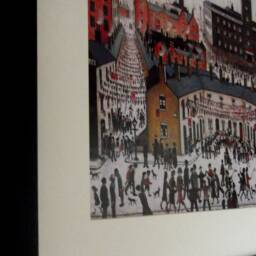 L S Lowry Print - V E Day Black Frame, Textured Art Paper, White Mount - thumbnail 3