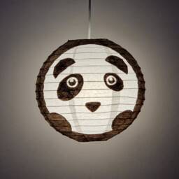 Hand-Painted Panda Lamp On Japanese Paper Lantern Interior Decoration Red Children's Room & Baby Nursery - thumbnail 3