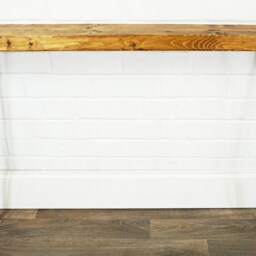 Rustic Console Table Slimline With White Hair Pin Legs - Reclaimed Timber Style Solid Wood Furniture - thumbnail 3