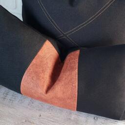 Terracotta & Black Color Block Lumbar Pillow Cover - thumbnail 3