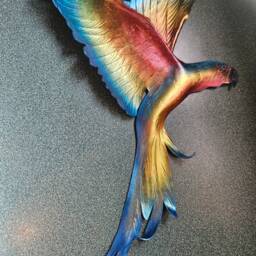 Leather Parrot Type Bird Wall Art - Fantasy Birds Not True Colour, Just Fun Colourful For The Wall - thumbnail 3