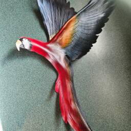Leather Parrot Type Bird Wall Art - Fantasy Birds Not True Colour, Just Fun Colourful For The Wall - thumbnail 2