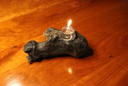 Candle Holder // Centerpiece Natural Wood Driftwood Reclaimed Wood Glass Candles Wabi Sabi Lamp Oil - thumbnail 1