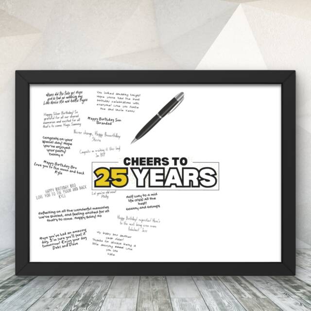 25Th Birthday Signature Poster Milestone Guest Book Alternative A3 - image 1