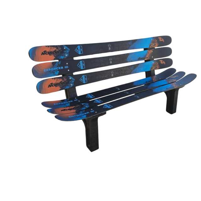 Nordica Enforcer Ski Bench Recycled Snow Skis, Outdoor Seating - image 1