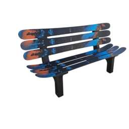 Nordica Enforcer Ski Bench Recycled Snow Skis, Outdoor Seating - thumbnail 3