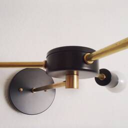 Three Arm Extended Sconce - Brass Wall Light Pinwheel Modern Entryway Kitchen Lighting Bedroom Bathroom Ul Listed - thumbnail 3
