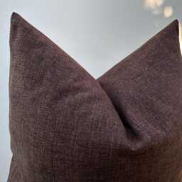 Chocolate Brown Linen Cushion Cover Euro Sham, Lumbar Pillow - All Duties Paid Usa - thumbnail 2