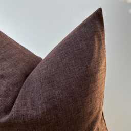 Chocolate Brown Linen Cushion Cover Euro Sham, Lumbar Pillow - All Duties Paid Usa - thumbnail 3