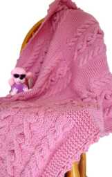 Baby Blanket, Crochet Kids Knit Newborn Plaid Pram Blanket, Car Gift, Shower Blanket - thumbnail 2