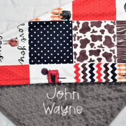 Farm Life Minky Baby Blanket Tractor-Personalized Animal Personalized Cow - Cow Boy-Farm Nursery - thumbnail 3