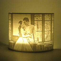 Custom Photo Night Light, Lithophane Lamp, Led Tealight Holder, 3D Printed Personalized Gift, Wedding Birthday Anniversary. Home Room Decor - thumbnail 3