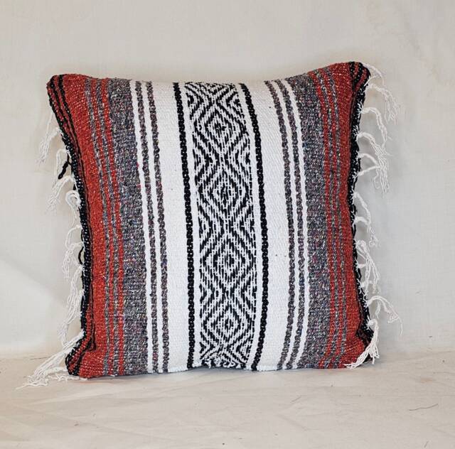 Mexican Serape Striped Decorative Throw Pillow For Sofa Or Chair - image 1