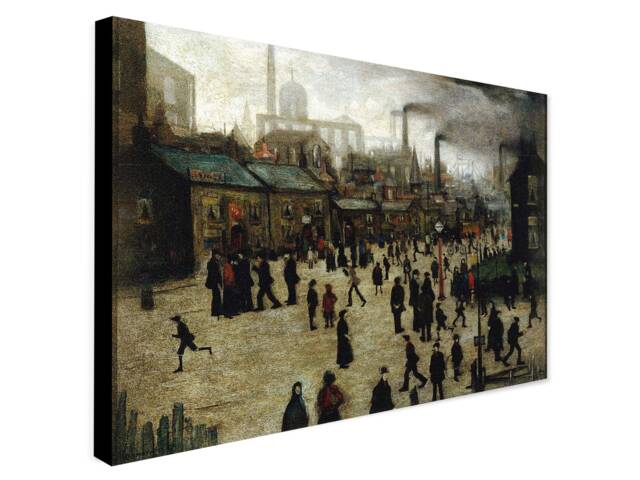 L.s. Lowry Manufacturing Town Print - Industrial Art, Wrapped Canvas Or Poster - image 1