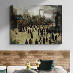 L.s. Lowry Manufacturing Town Print - Industrial Art, Wrapped Canvas Or Poster - thumbnail 2