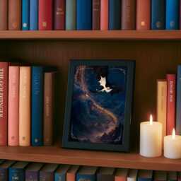Framed Fourth Wing Bookshelf Decor, Bookish Dragons Art Print, Romantasy Smut Gift, Tairn & Andarna - thumbnail 3