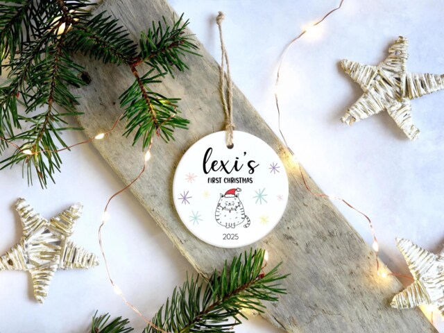 Personalised Baby's First Christmas Ornament - Customised Bauble Gift For New Baby 1st Keepsake - image 1