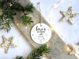 Personalised Baby's First Christmas Ornament - Customised Bauble Gift For New Baby 1st Keepsake - thumbnail 1
