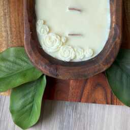 Wooden Dough Bowl Soy Candle - Hand Poured - thumbnail 2