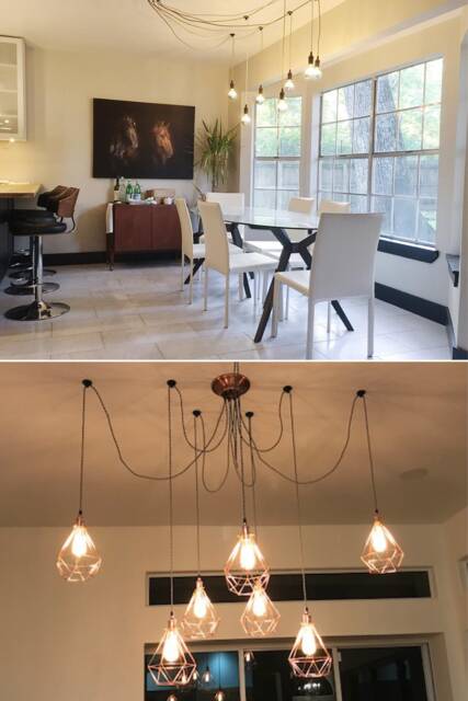 7 Swag Dining Chandelier With Any Color, Length, Hardware & Bulbs. Modern - Off Center Ceiling Light Custom Solutions - image 1
