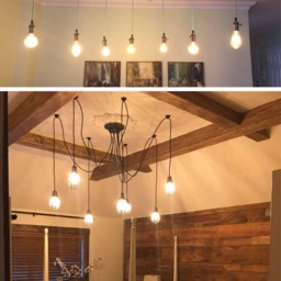 7 Swag Dining Chandelier With Any Color, Length, Hardware & Bulbs. Modern - Off Center Ceiling Light Custom Solutions - thumbnail 3