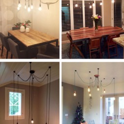 7 Swag Dining Chandelier With Any Color, Length, Hardware & Bulbs. Modern - Off Center Ceiling Light Custom Solutions - thumbnail 2