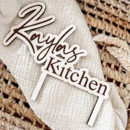 Wooden Sign For Play Kitchen - Personalized Name Children's Diy Gift Mud Nameplate Room - thumbnail 4