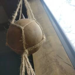 Hanging Gourd Planter, Macrame Hanging Succulent Indoor Planter Patio Hanger Unique Gifts Christmas Gift - thumbnail 4