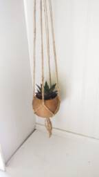Hanging Gourd Planter, Macrame Hanging Succulent Indoor Planter Patio Hanger Unique Gifts Christmas Gift - thumbnail 1