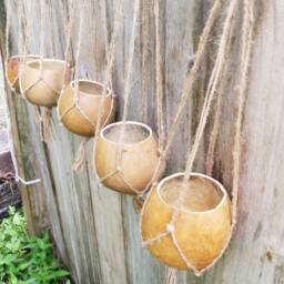 Hanging Gourd Planter, Macrame Hanging Succulent Indoor Planter Patio Hanger Unique Gifts Christmas Gift - thumbnail 2
