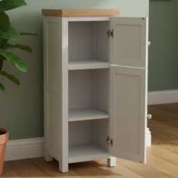Painted Slim Storage Cabinet Hallway, Bathroom Cabinet, Assembled - thumbnail 3