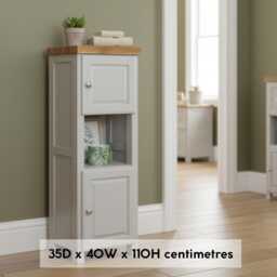 Painted Slim Storage Cabinet Hallway, Bathroom Cabinet, Assembled - thumbnail 4