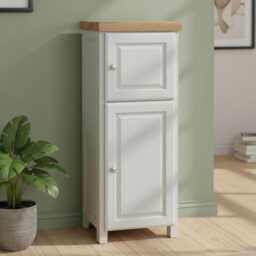 Painted Slim Storage Cabinet Hallway, Bathroom Cabinet, Assembled - thumbnail 1
