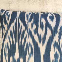 Silk Ikat Pillow Cover, Handwoven Decorative Cushion - 16x24 - thumbnail 2