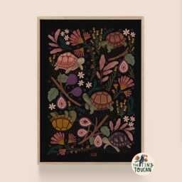 Tortoise & Fig A3 Fine Art Print - Shells, Seaside Art, Woodland Country Decor Interior Decor- Sustainable Gifting - thumbnail 2