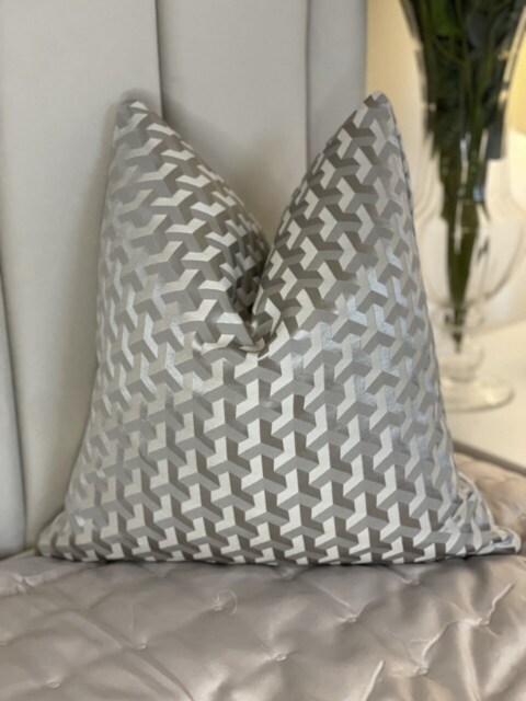 Handmade Geometric Cushion Cover Champagne Neutral Pillow Sham