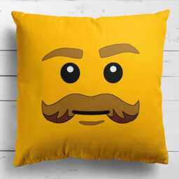 Brick Face Guy Cushion Five Design Options Funny Pattern Character Pillow Gift For Kids Teens Adults Bedroom Playroom Home Decoration - thumbnail 3