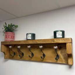 Coat Rack Country Style With Cast Iron Ceramic Tip Hook - thumbnail 2