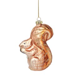 Woodland Metallic Gold Bronze Squirrel Christmas Tree Decoration - Festive Season Winter Wonderland Nature Animals Pets Gift Family Friend