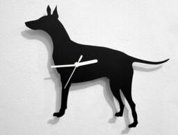 Manchester Terrier Dog - Wall Clock Silhouette - thumbnail 1