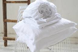 White Linen Sheet Set, 4-Piece Bedding, Stonewashed