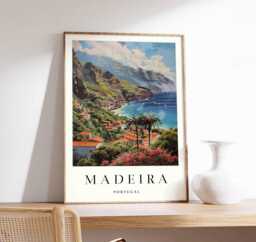 Madeira Portugal Travel Poster Island Landscape Art Print - thumbnail 1