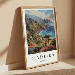 Madeira Portugal Travel Poster Island Landscape Art Print - thumbnail 2